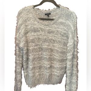 Apt 9 eyelash and sequined silver/gray/white sweater, size petite X-large